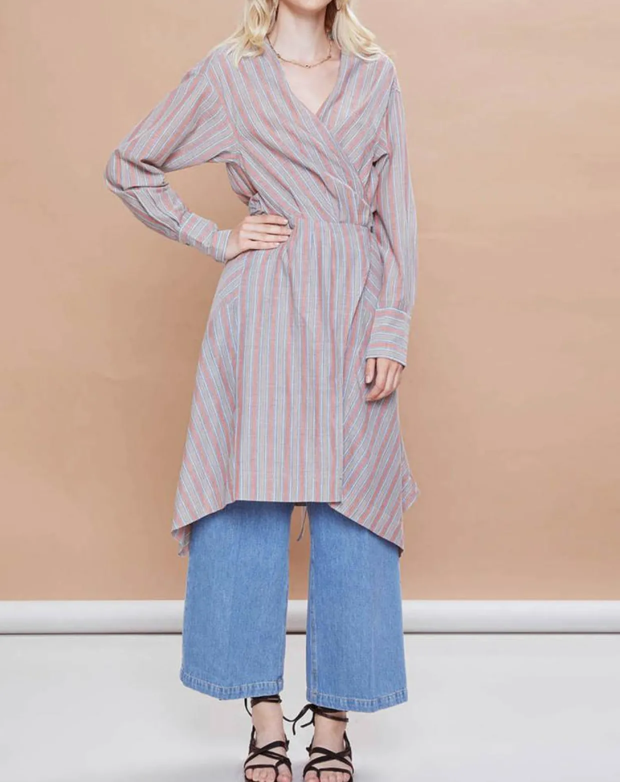 Femme Mare di Latte Robes^Robe Malorie Pastel rayée rouge/bleu