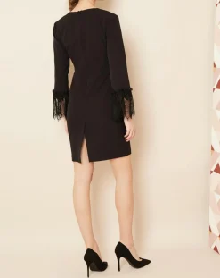 Robe manches en dentelle noire-Hotel Particulier Discount