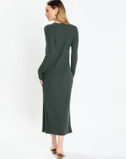 Robe manches longues Col Rond Maille Milano vert foncé-Marc O'Polo Hot