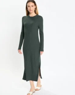 Robe manches longues Col Rond Maille Milano vert foncé-Marc O'Polo Hot