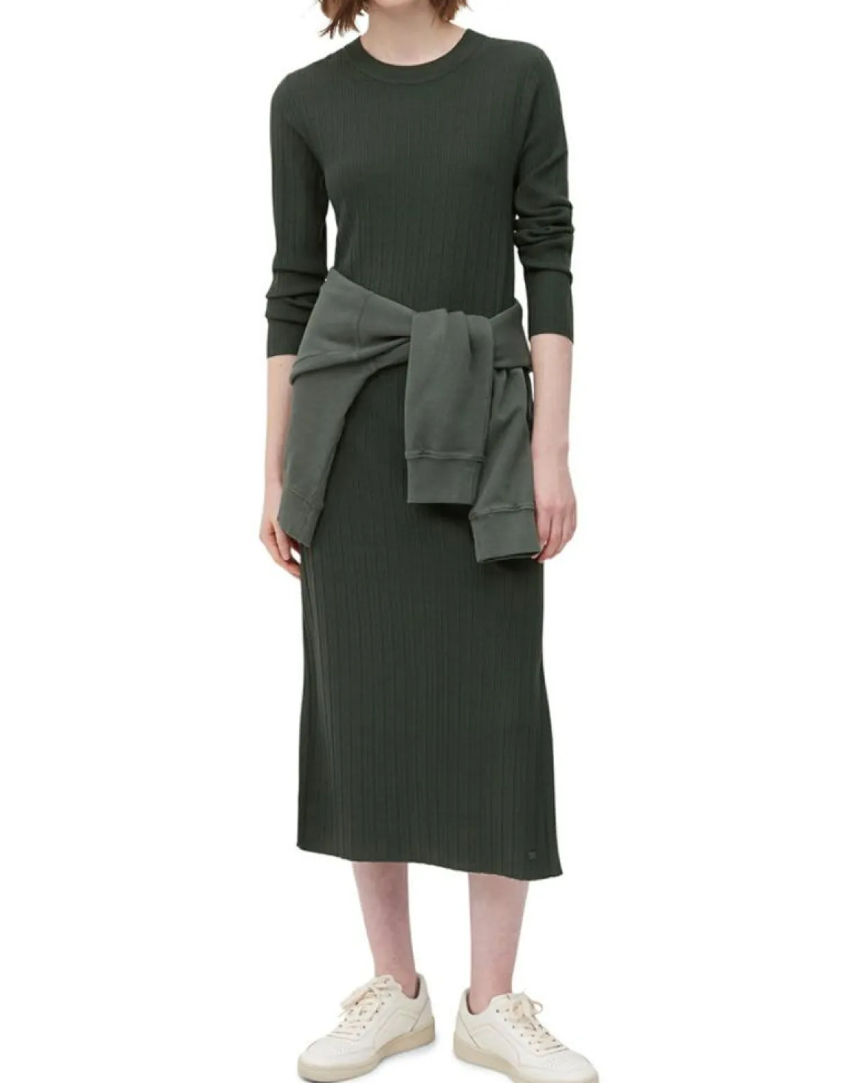 Robe manches longues Col Rond Maille Milano vert foncé-Marc O'Polo Hot