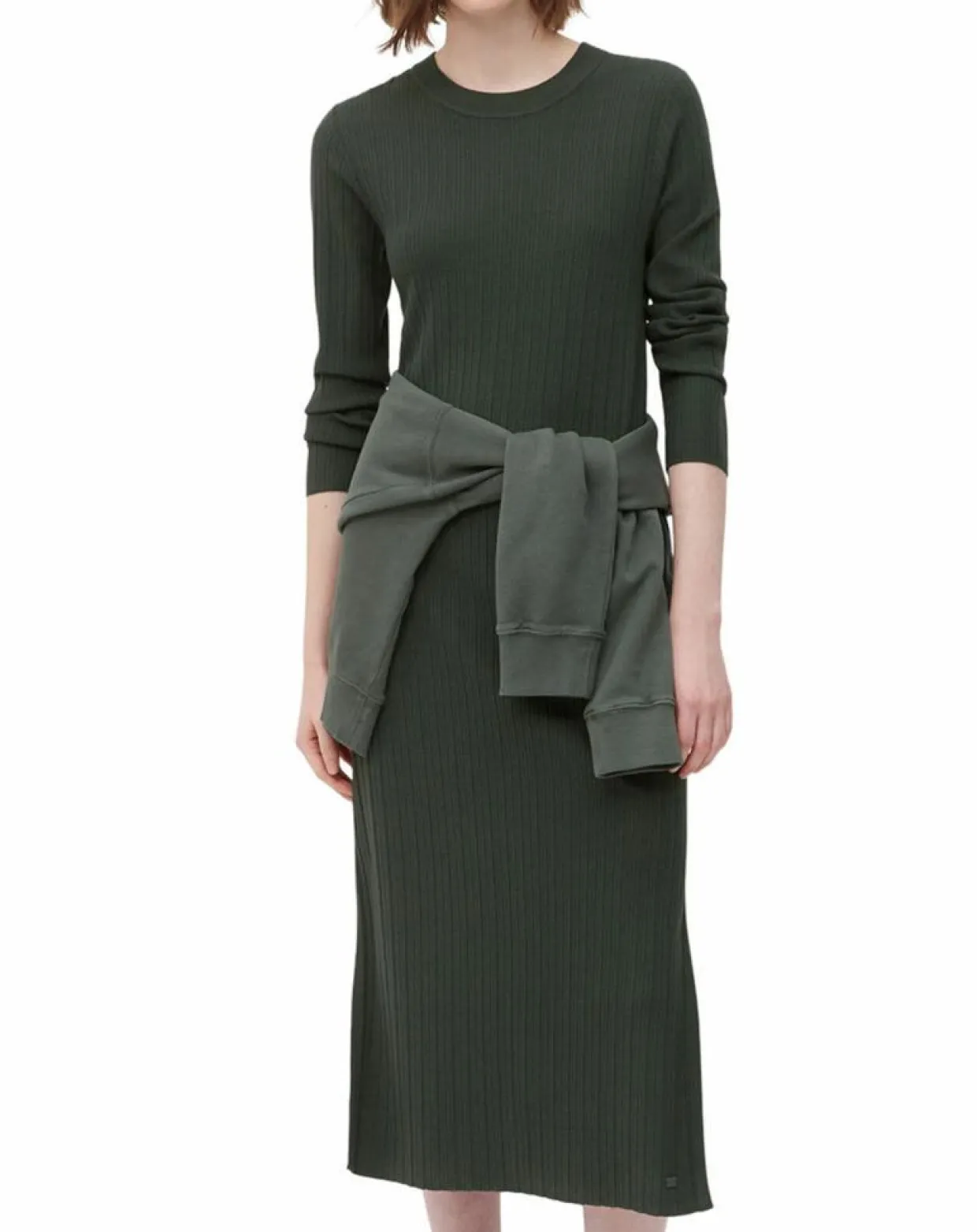 Robe manches longues Col Rond Maille Milano vert foncé-Marc O'Polo Hot
