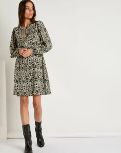 Robe Mariam imprimée noire-See u Soon New