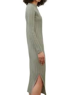 Femme Marc O'Polo Robes^Robe maxi en Coton & Lin Cotelé beige foncé