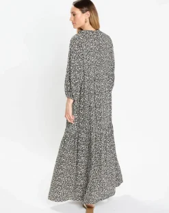 Femme Marc O'Polo Robes^Robe maxi imprimée fleurs blanc/noir
