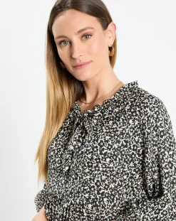 Femme Marc O'Polo Robes^Robe maxi imprimée fleurs blanc/noir