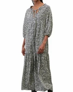Femme Marc O'Polo Robes^Robe maxi imprimée fleurs blanc/noir