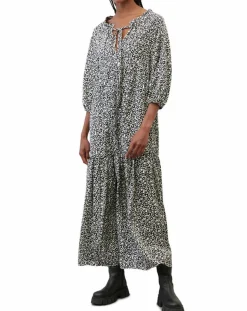 Femme Marc O'Polo Robes^Robe maxi imprimée fleurs blanc/noir