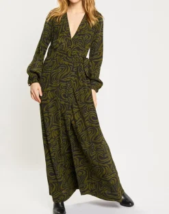 Femme Scotch & Soda Robes^Robe Maxi Print Zèbre noir/vert