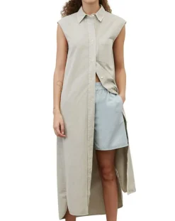 Robe maxi sans manches Bouton gris clair-Marc O'Polo Best