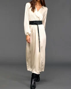 Robe Mayfair crème-Lauren Vidal Online