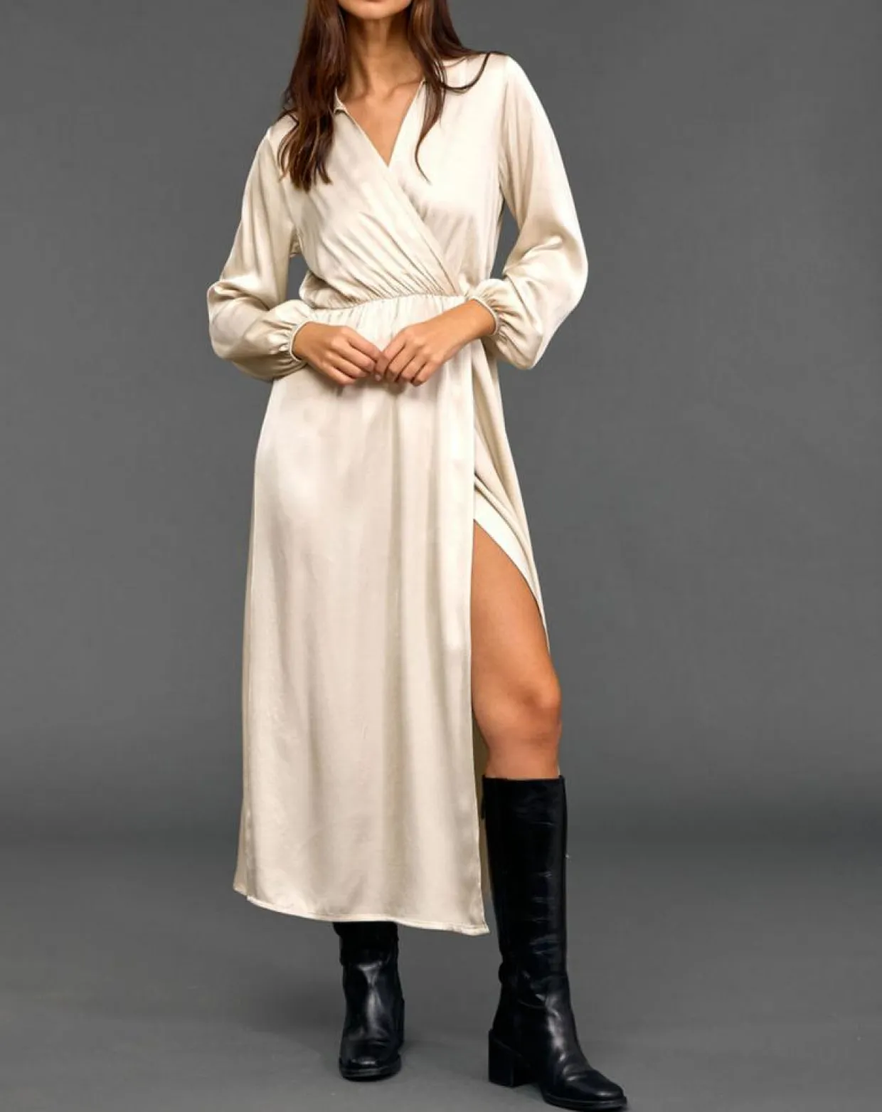 Robe Mayfair crème-Lauren Vidal Online
