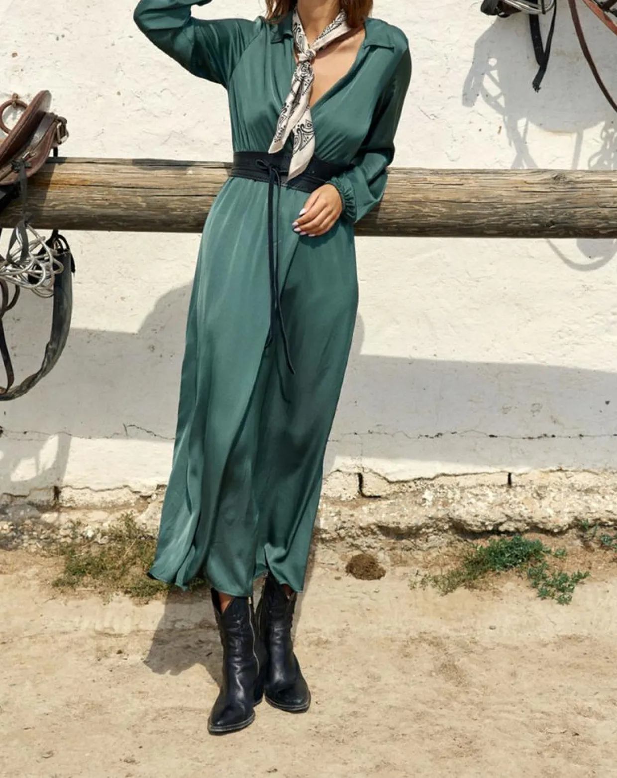Robe Mayfair verte-Lauren Vidal