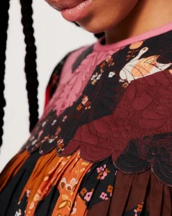 Robe Médiéval Patchwork imprimée multicolore-Manoush Hot