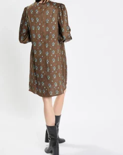 Femme Marc O'Polo Robes^Robe medium imprimée marron