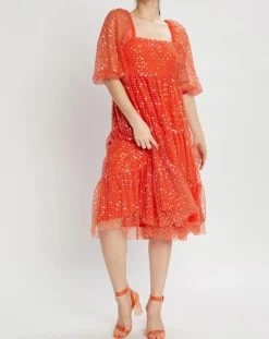 Robe midi Baby Flower coquelicot-Manoush Outlet