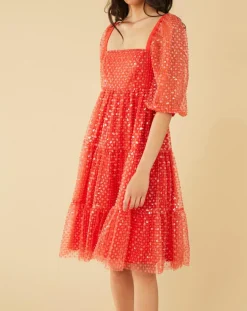 Robe midi Baby Flower coquelicot-Manoush Outlet