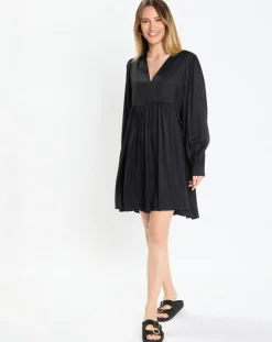 Femme Marc O'Polo Robes^Robe midi col V noir