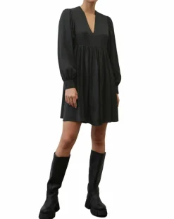 Femme Marc O'Polo Robes^Robe midi col V noir