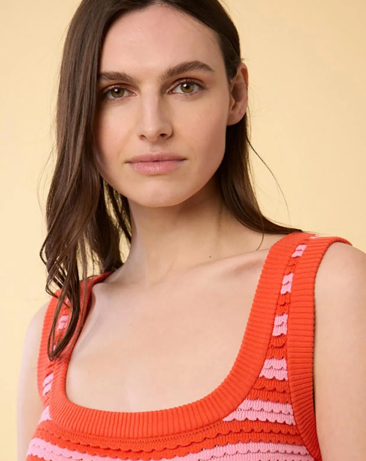 Robe Midi Ecaille Arc-en-ciel bicolore rouge/rose-Manoush Sale