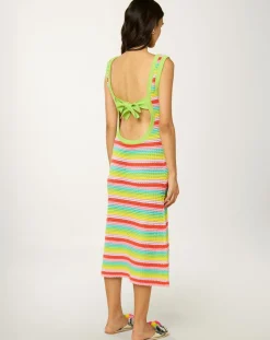 Femme Manoush Robes^Robe Midi Ecaille Arc-en-ciel rainbow