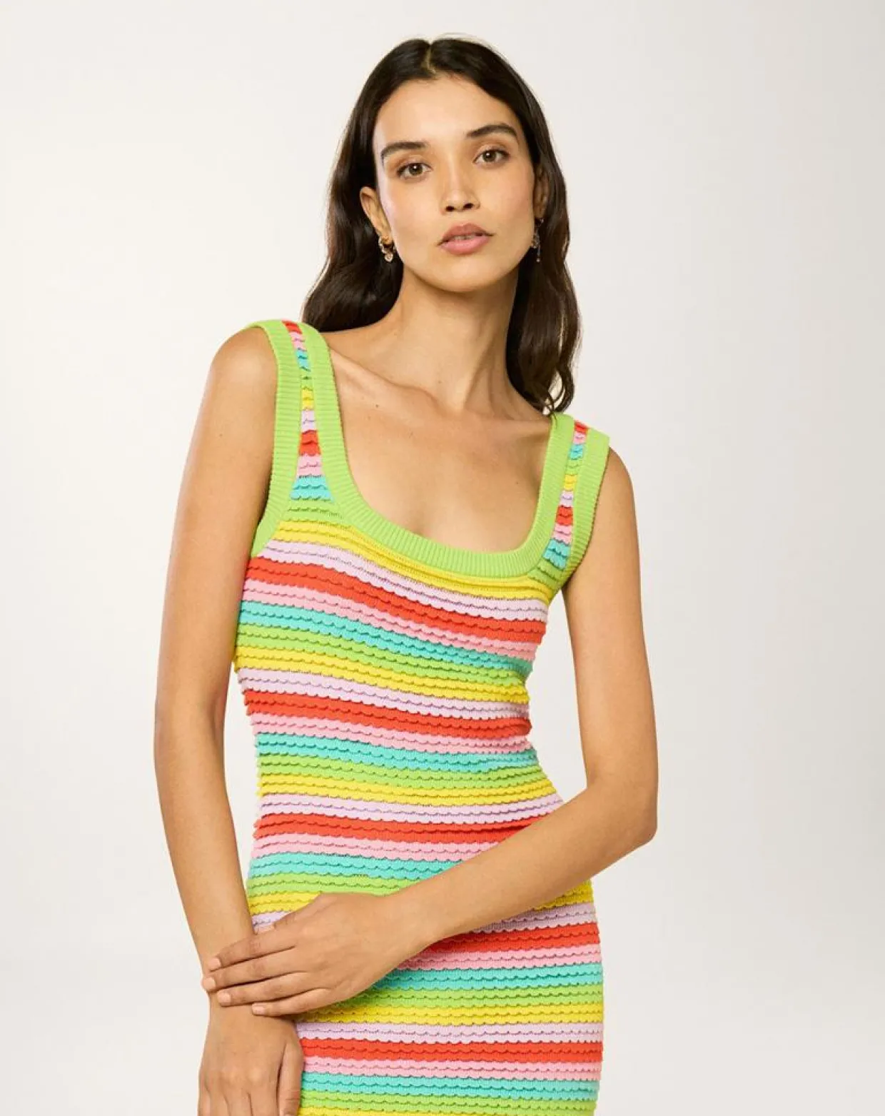 Femme Manoush Robes^Robe Midi Ecaille Arc-en-ciel rainbow