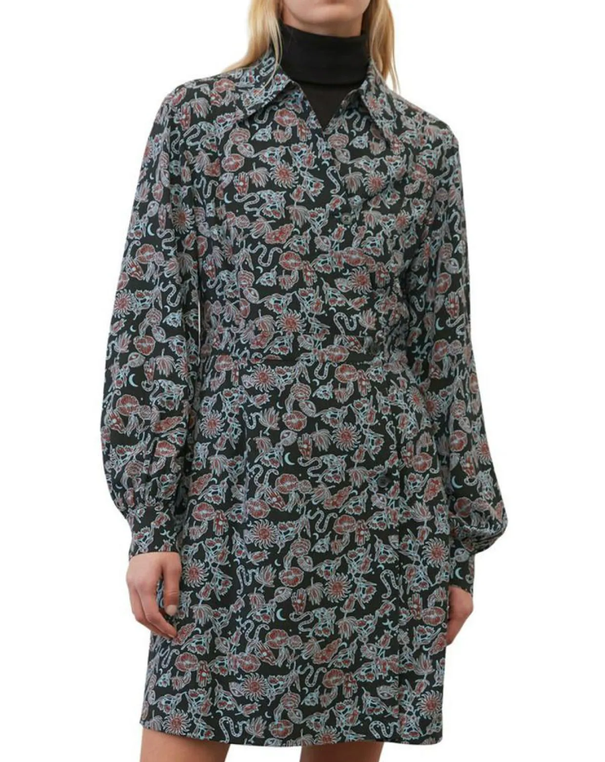 Robe midi imprimée noir/multicolore-Marc O'Polo Discount