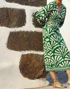 Femme La Petite Etoile Robes^Robe Midi Royce éventail verte