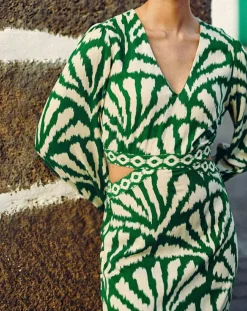 Femme La Petite Etoile Robes^Robe Midi Royce éventail verte