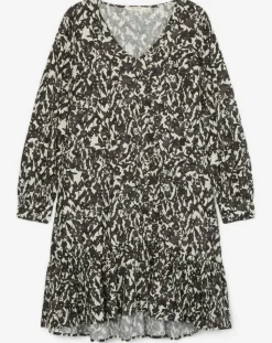 Femme Marc O'Polo Robes^Robe mi-longue à fleurs noire