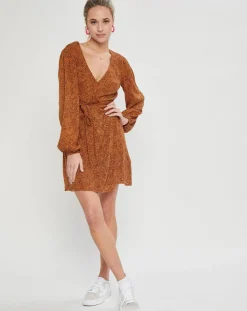 Robe Mini Spring Romance à imprimé léopard marron-Billabong Best