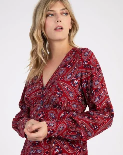 Femme An'ge Robes^Robe Miroko paisley sanguine