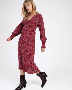 Femme An'ge Robes^Robe Miroko paisley sanguine
