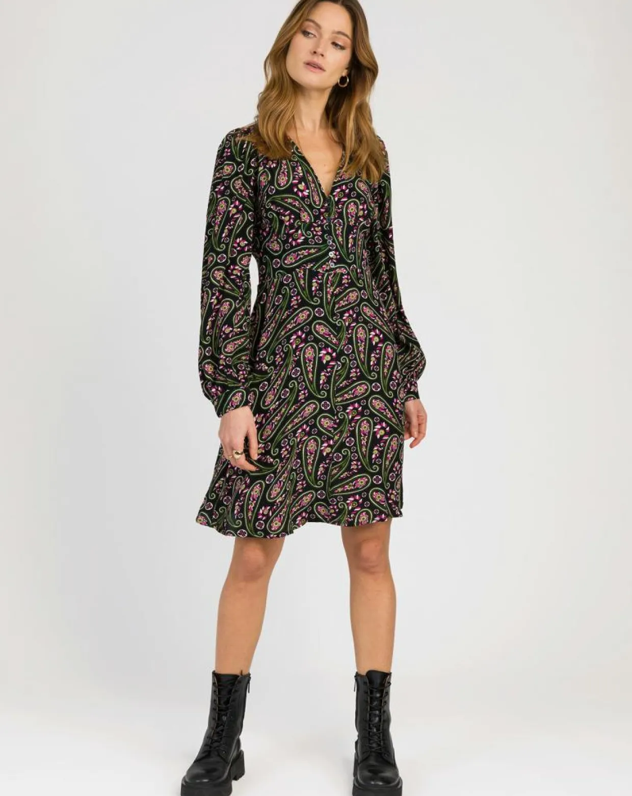 Femme An'ge Robes^Robe Molly paisley noir