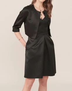 Femme Caroll Robes^Robe Ora évasée satinée noire