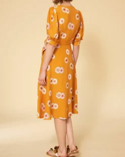 Femme Manoush Robes^Robe Paquerette imprimée jaune moutarde