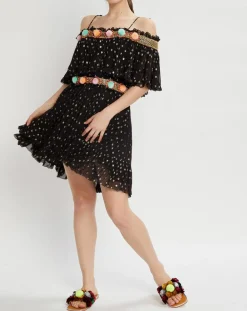 Femme Manoush Robes^Robe épaules dénudées Luna noir/doré