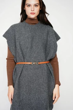 Robe poncho col rond loup-C&Jo Best