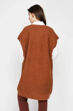 Robe poncho col rond marron-C&Jo Sale