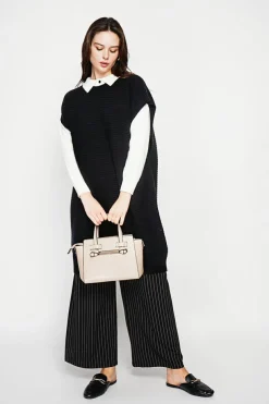 Robe poncho col rond noire-C&Jo New
