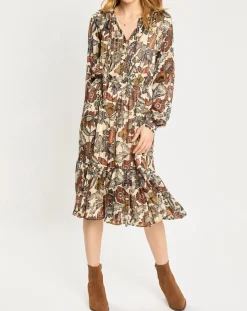 Robe print fleurs maison écru/multicolore-Scotch & Soda New