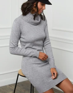 Femme Soft Cashmere Robes^Robe Pull en Cachemire mélangé Maria grise