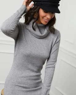 Femme Soft Cashmere Robes^Robe Pull en Cachemire mélangé Maria grise