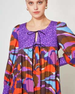Femme Manoush Robes^Robe Purple Country print lila