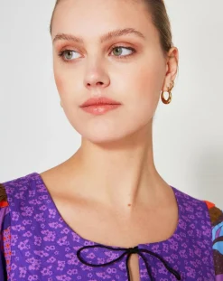 Femme Manoush Robes^Robe Purple Country print lila