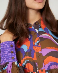 Femme Manoush Robes^Robe Purple Country print lilas