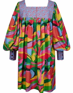 Femme Manoush Robes^Robe Purple Country print bleu gris