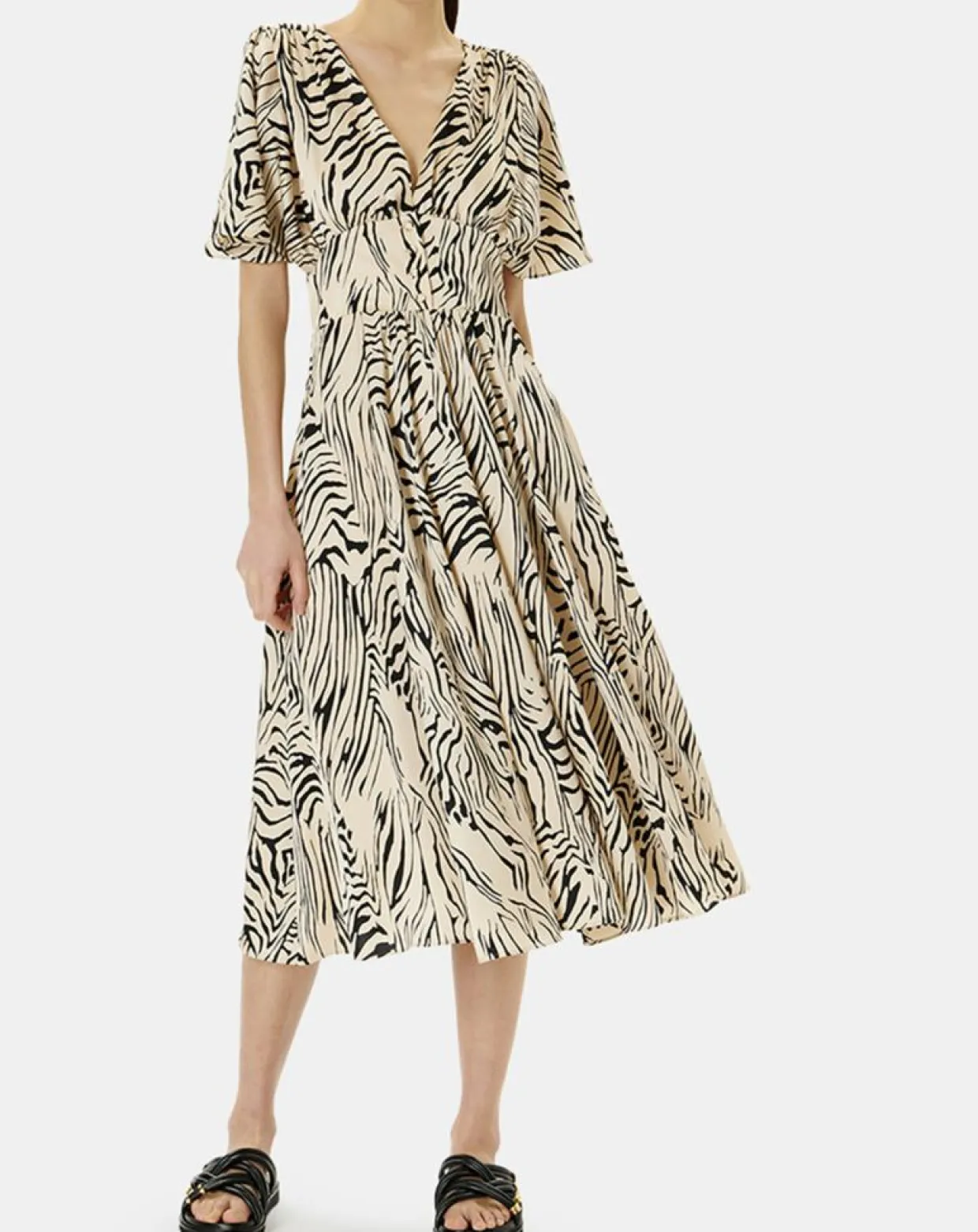 Femme Zapa Robes^Robe Rafi imprimée zèbre noir/beige