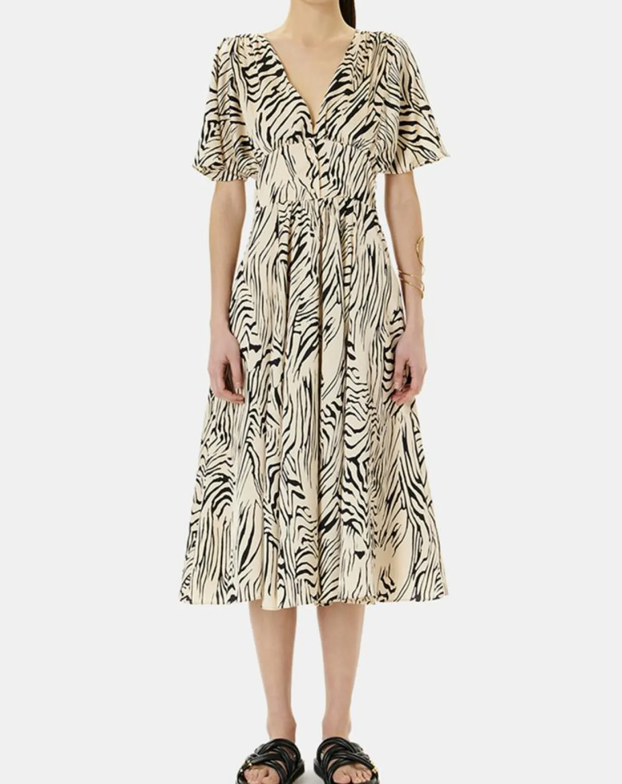 Femme Zapa Robes^Robe Rafi imprimée zèbre noir/beige