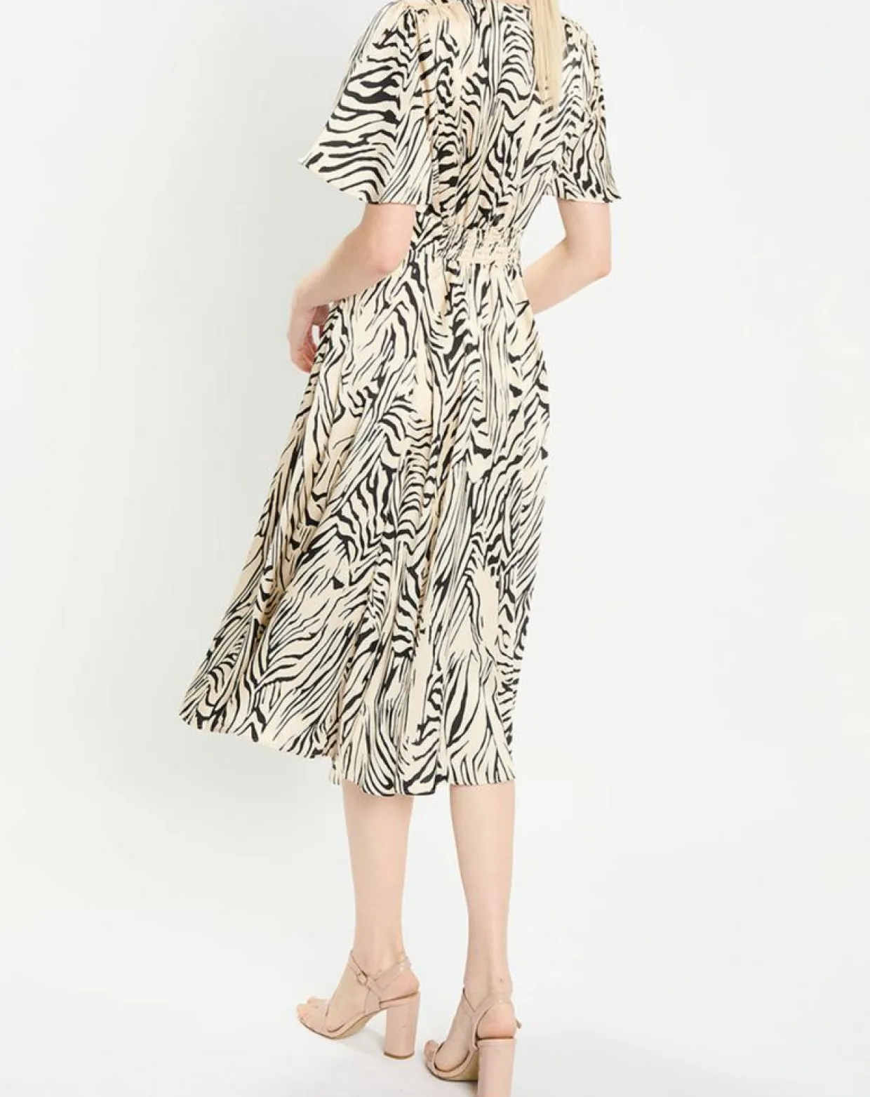 Femme Zapa Robes^Robe Rafi imprimée zèbre noir/beige